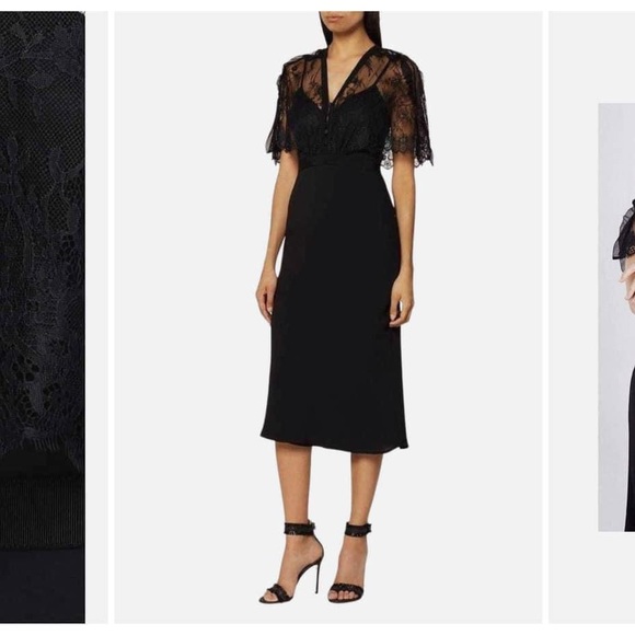 ❌SOLD❌Self Portrait black mason cape overlay dress, US size 10. NWT. - Picture 1 of 6